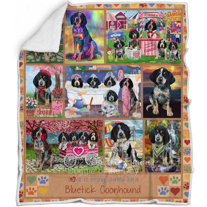 Love is Being Owned Bluetick Coonhound Dog Beige Blanket BLNKT137100