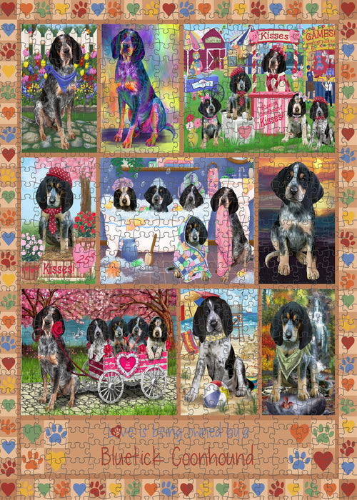 Love is Being Owned Bluetick Coonhound Dog Beige Puzzle with Photo Tin PUZL98284