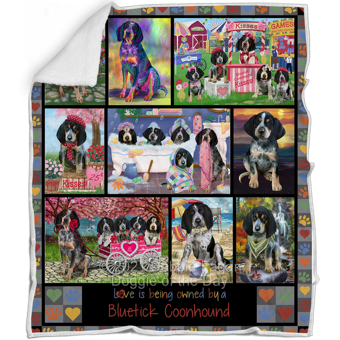 Love is Being Owned Bluetick Coonhound Dog Grey Blanket BLNKT137109