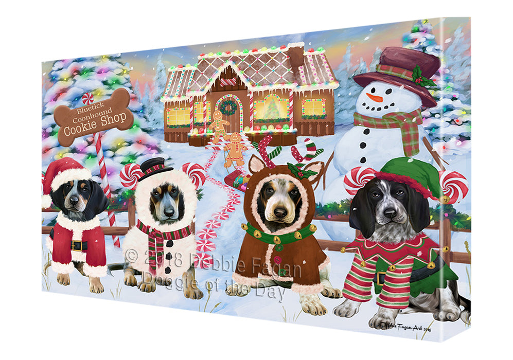 Holiday Gingerbread Cookie Shop Bluetick Coonhounds Dog Canvas Print Wall Art Décor CVS127223