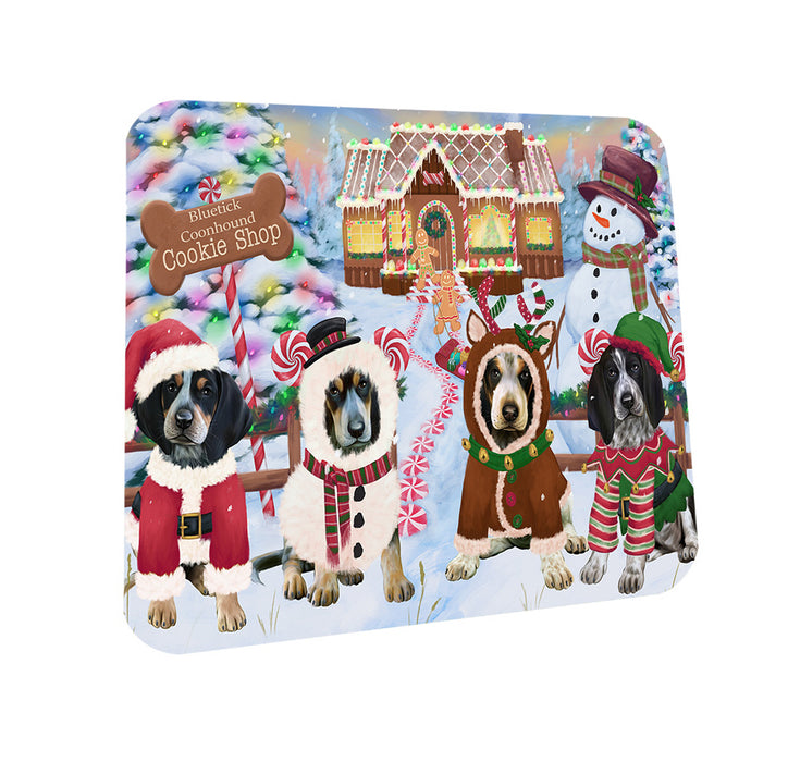 Holiday Gingerbread Cookie Shop Bluetick Coonhounds Dog Coasters Set of 4 CST56069