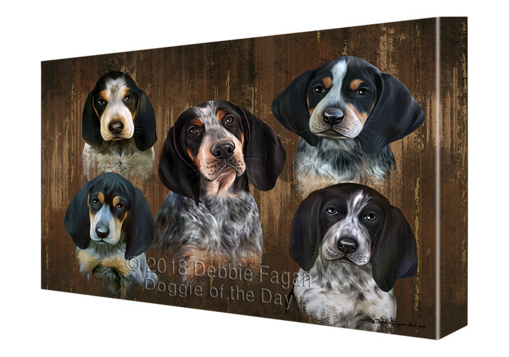 Rustic 5 Bluetick Coonhounds Dog Canvas Wall Art CVS61536