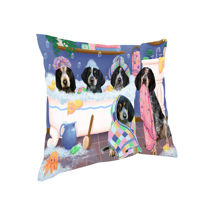 Rub A Dub Dogs In A Tub Bluetick Coonhounds Dog Pillow PIL81368