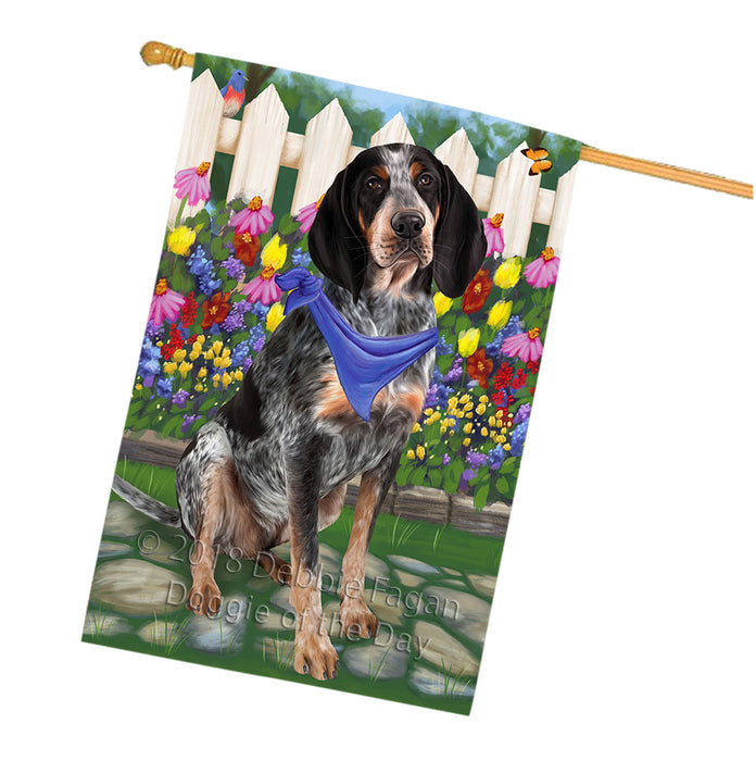 Spring Floral Bluetick Coonhound Dog House Flag FLG49760