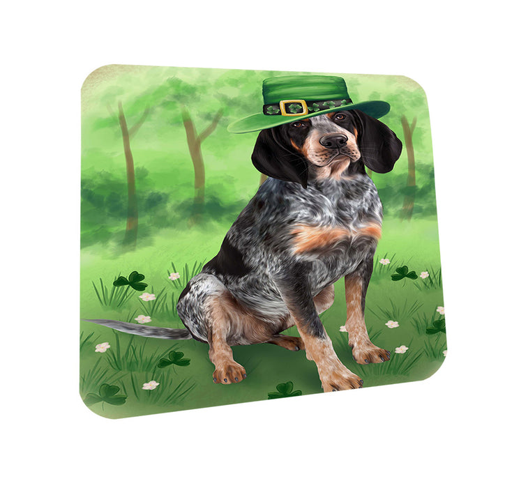 St. Patricks Day Irish Portrait Bluetick Coonhound Dog Coasters Set of 4 CST49286