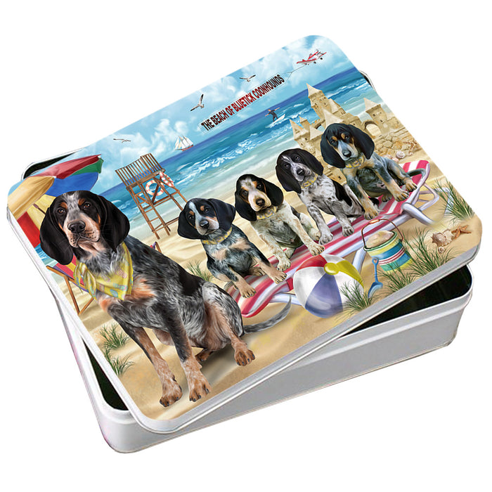 Pet Friendly Beach Bluetick Coonhounds Dog Photo Storage Tin PITN49998