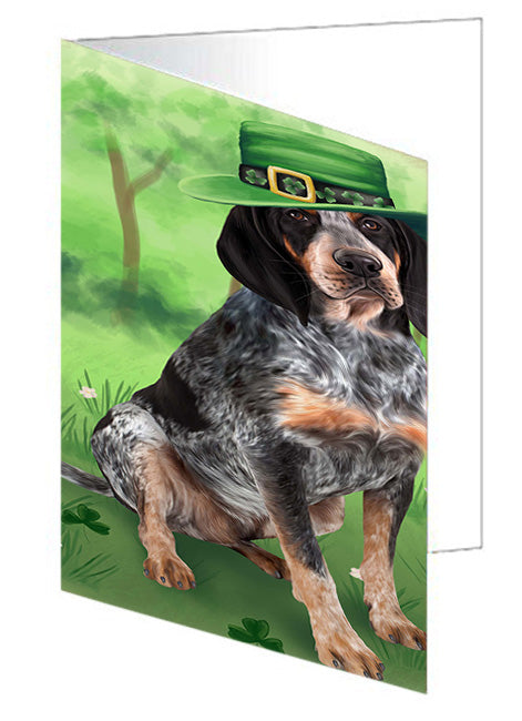St. Patricks Day Irish Portrait Bluetick Coonhound Dog Handmade Artwork Assorted Pets Greeting Cards and Note Cards with Envelopes for All Occasions and Holiday Seasons GCD52010
