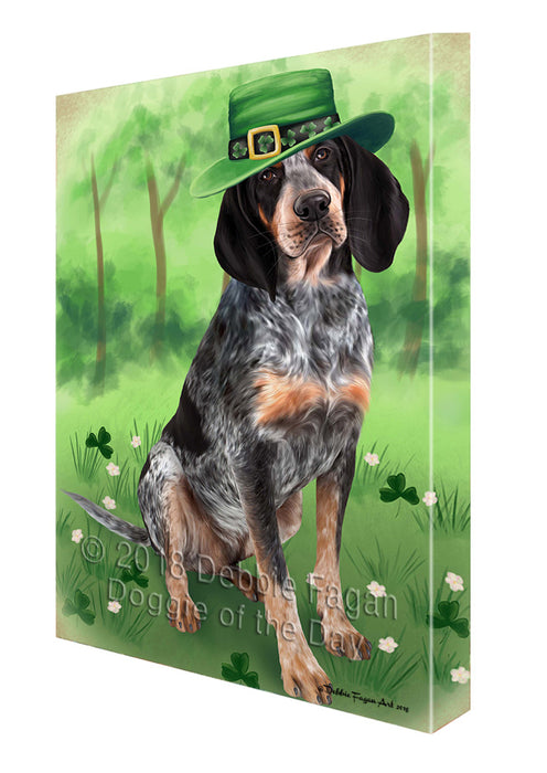 St. Patricks Day Irish Portrait Bluetick Coonhound Dog Canvas Wall Art CVS58836