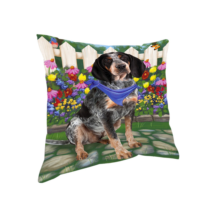 Spring Floral Bluetick Coonhound Dog Pillow PIL55036