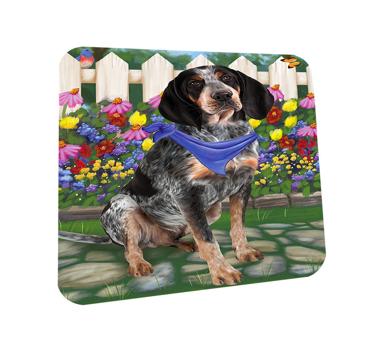 Spring Floral Bluetick Coonhound Dog Coasters Set of 4 CST49754