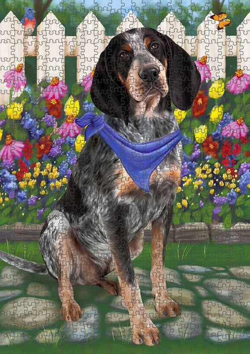 Spring Floral Bluetick Coonhound Dog Puzzle with Photo Tin PUZL53091