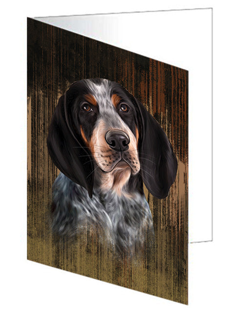 Rustic Bluetick Coonhound Dog Handmade Artwork Assorted Pets Greeting Cards and Note Cards with Envelopes for All Occasions and Holiday Seasons GCD55070