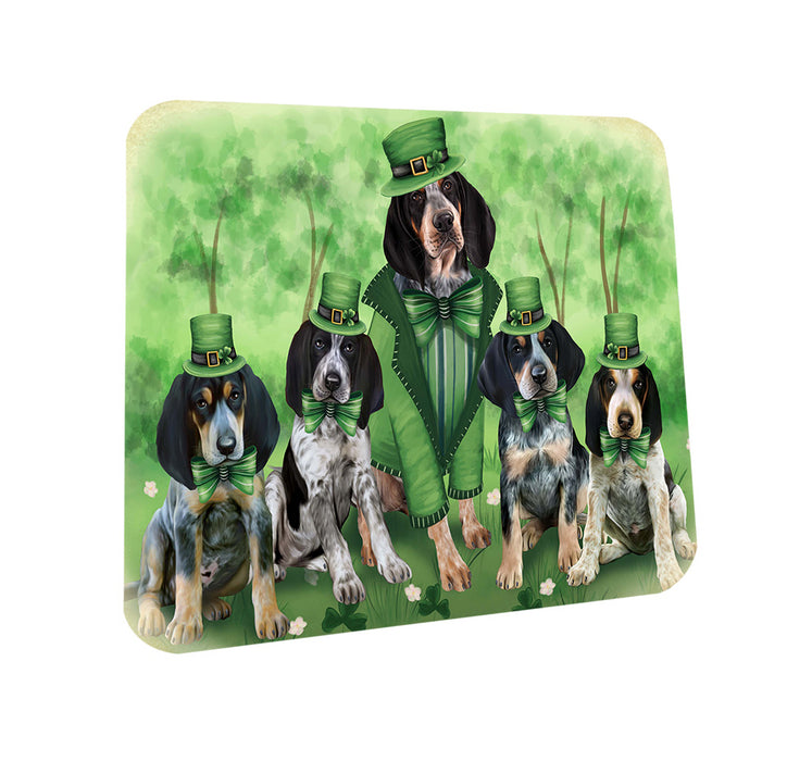 St. Patricks Day Irish Family Portrait Bluetick Coonhounds Dog Coasters Set of 4 CST49287