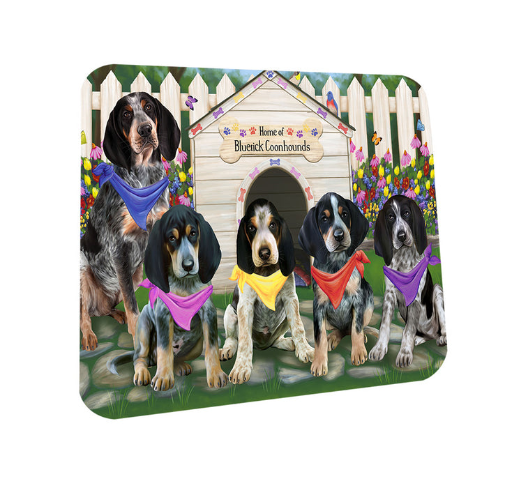 Spring Dog House Bluetick Coonhounds Dog Coasters Set of 4 CST49755