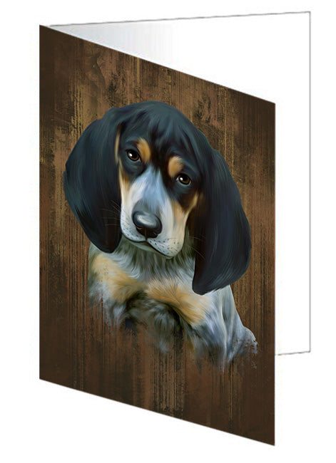 Rustic Bluetick Coonhound Dog Handmade Artwork Assorted Pets Greeting Cards and Note Cards with Envelopes for All Occasions and Holiday Seasons GCD55073