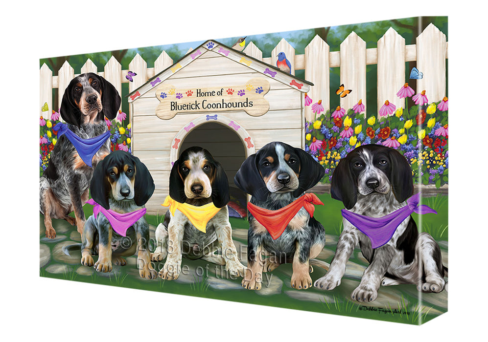 Spring Dog House Bluetick Coonhounds Dog Canvas Wall Art CVS63916
