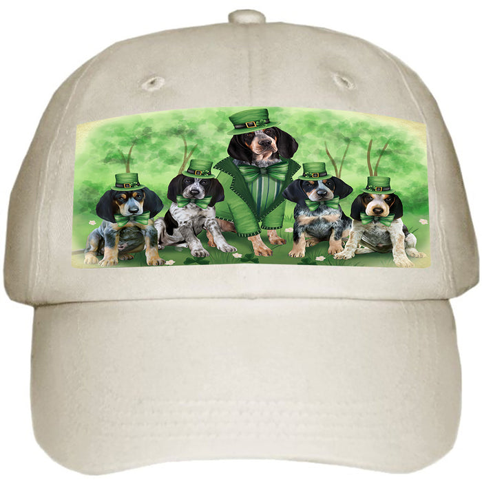 St. Patricks Day Irish Family Portrait Bluetick Coonhounds Dog Ball Hat Cap HAT51717