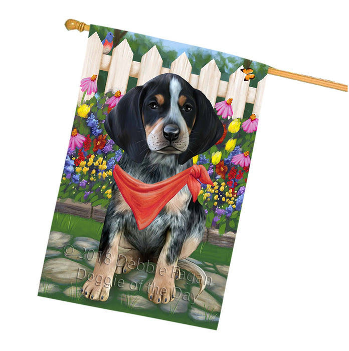 Spring Floral Bluetick Coonhound Dog House Flag FLG49762