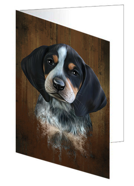 Rustic Bluetick Coonhound Dog Handmade Artwork Assorted Pets Greeting Cards and Note Cards with Envelopes for All Occasions and Holiday Seasons GCD55076