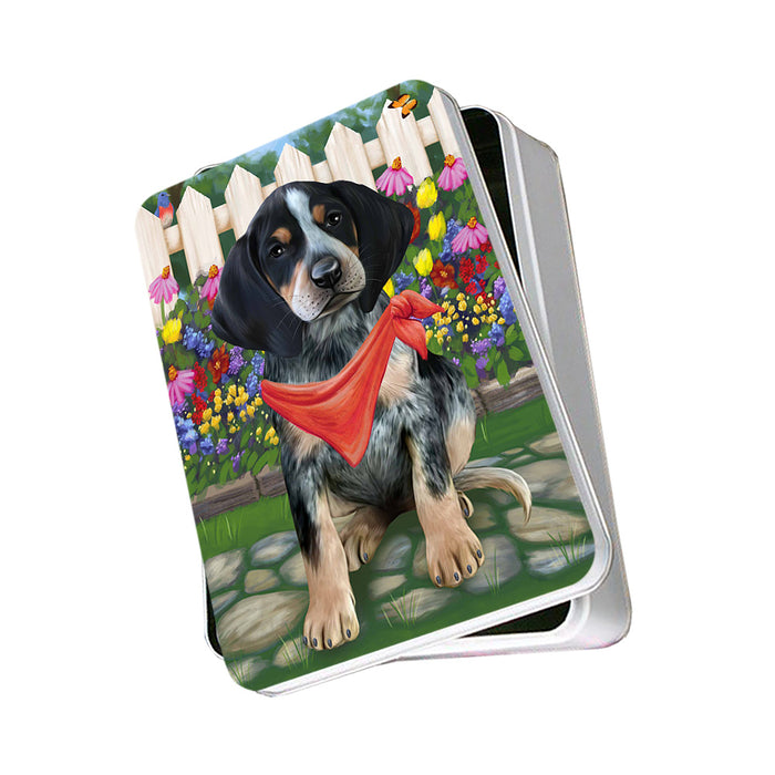 Spring Floral Bluetick Coonhound Dog Photo Storage Tin PITN49797