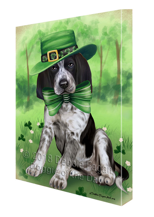 St. Patricks Day Irish Portrait Bluetick Coonhound Dog Canvas Wall Art CVS58854