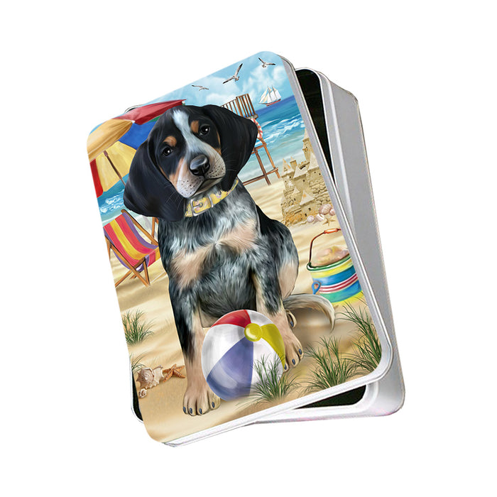 Pet Friendly Beach Bluetick Coonhound Dog Photo Storage Tin PITN50000