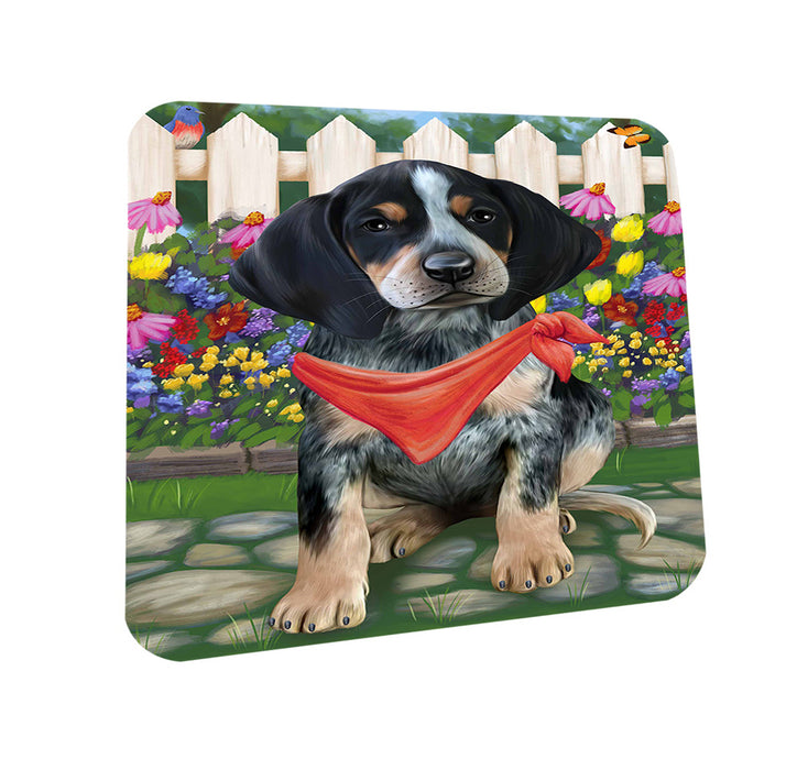 Spring Floral Bluetick Coonhound Dog Coasters Set of 4 CST49756
