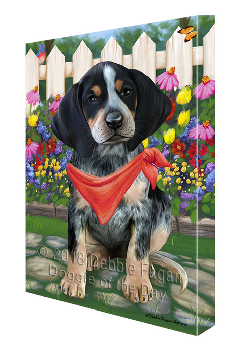 Spring Floral Bluetick Coonhound Dog Canvas Wall Art CVS63925