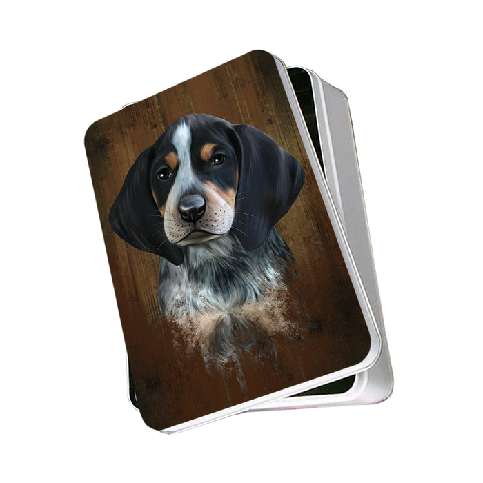 Rustic Bluetick Coonhound Dog Photo Storage Tin PITN50349