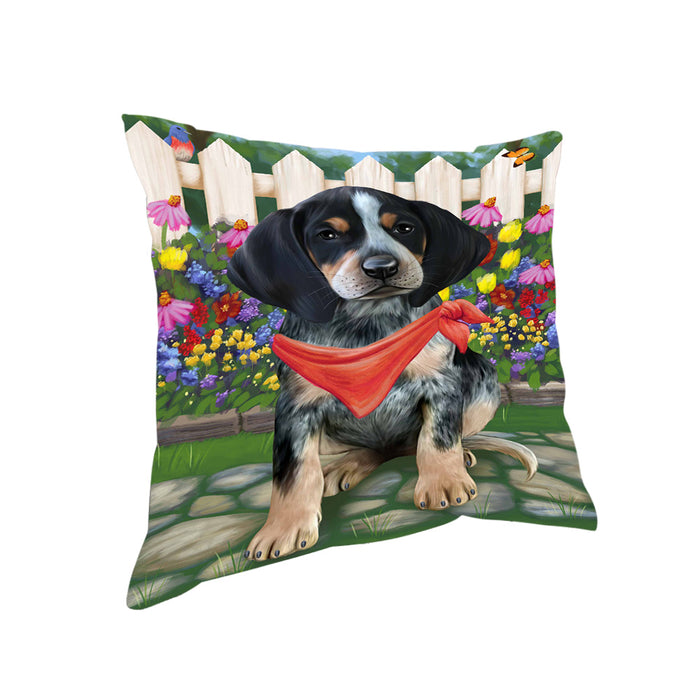 Spring Floral Bluetick Coonhound Dog Pillow PIL55044
