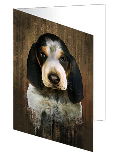 Rustic Bluetick Coonhound Dog Handmade Artwork Assorted Pets Greeting Cards and Note Cards with Envelopes for All Occasions and Holiday Seasons GCD55079