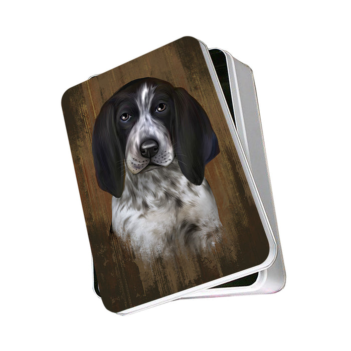 Rustic Bluetick Coonhound Dog Photo Storage Tin PITN50351