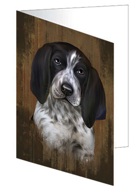 Rustic Bluetick Coonhound Dog Handmade Artwork Assorted Pets Greeting Cards and Note Cards with Envelopes for All Occasions and Holiday Seasons GCD55082