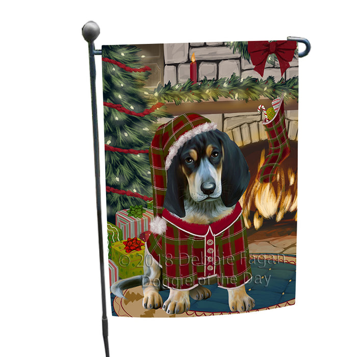 The Stocking was Hung Bluetick Coonhound Dog Garden Flag GFLG55521