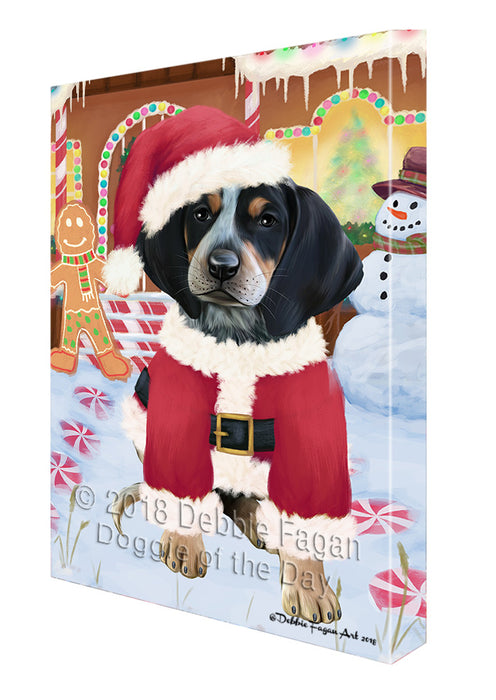 Christmas Gingerbread House Candyfest Bluetick Coonhound Dog Canvas Print Wall Art Décor CVS128006