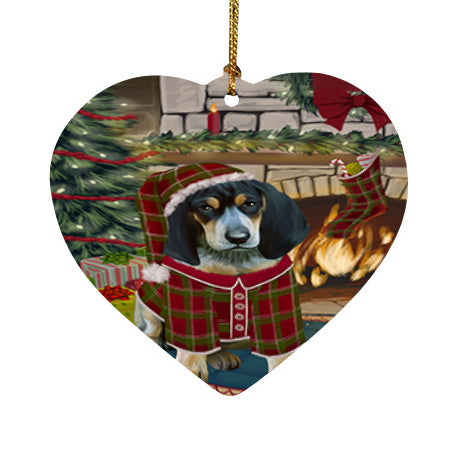 The Stocking was Hung Bluetick Coonhound Dog Heart Christmas Ornament HPOR55584