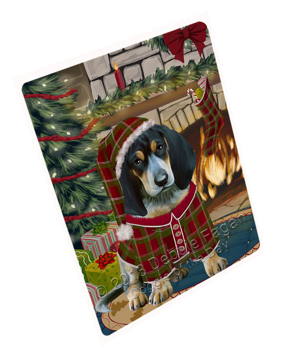The Stocking was Hung Bluetick Coonhound Dog Large Refrigerator / Dishwasher Magnet RMAG93636