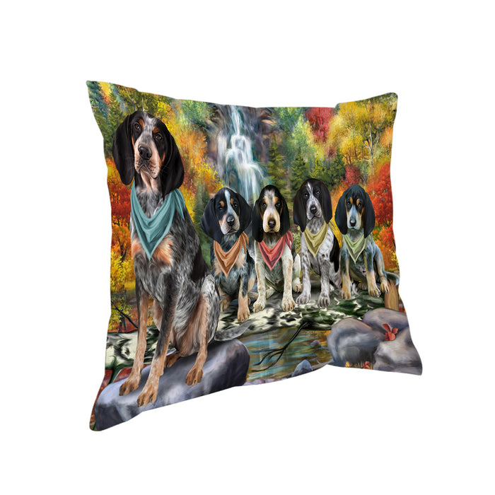 Scenic Waterfall Bluetick Coonhounds Dog Pillow PIL63708