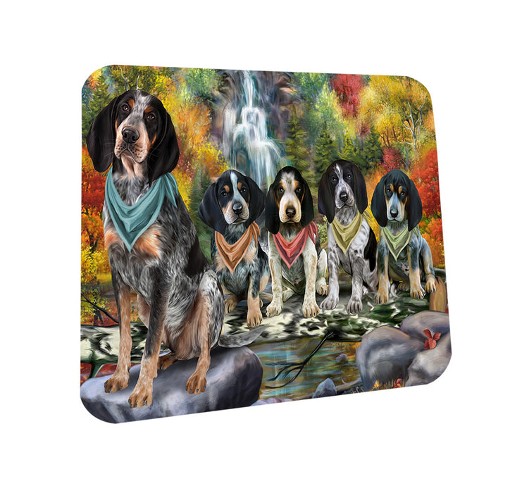 Scenic Waterfall Bluetick Coonhounds Dog Coasters Set of 4 CST51795