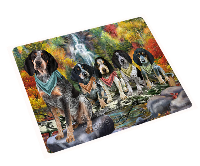 Scenic Waterfall Bluetick Coonhounds Dog Magnet Mini (3.5" x 2") MAG59757
