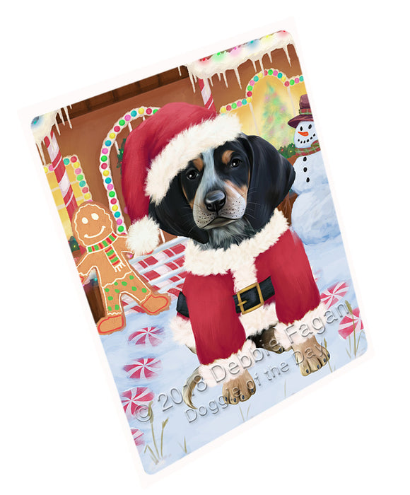 Christmas Gingerbread House Candyfest Bluetick Coonhound Dog Large Refrigerator / Dishwasher Magnet RMAG99456