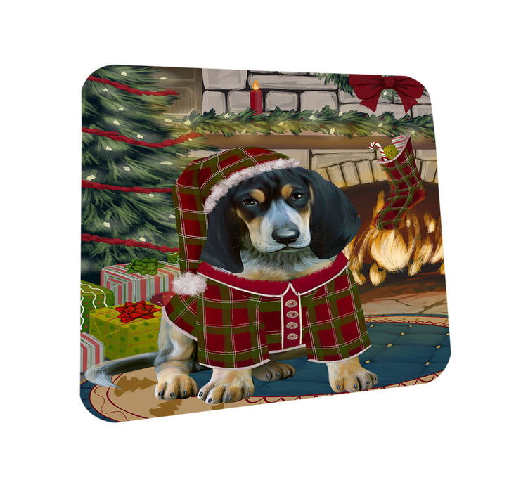 The Stocking was Hung Bluetick Coonhound Dog Coasters Set of 4 CST55186