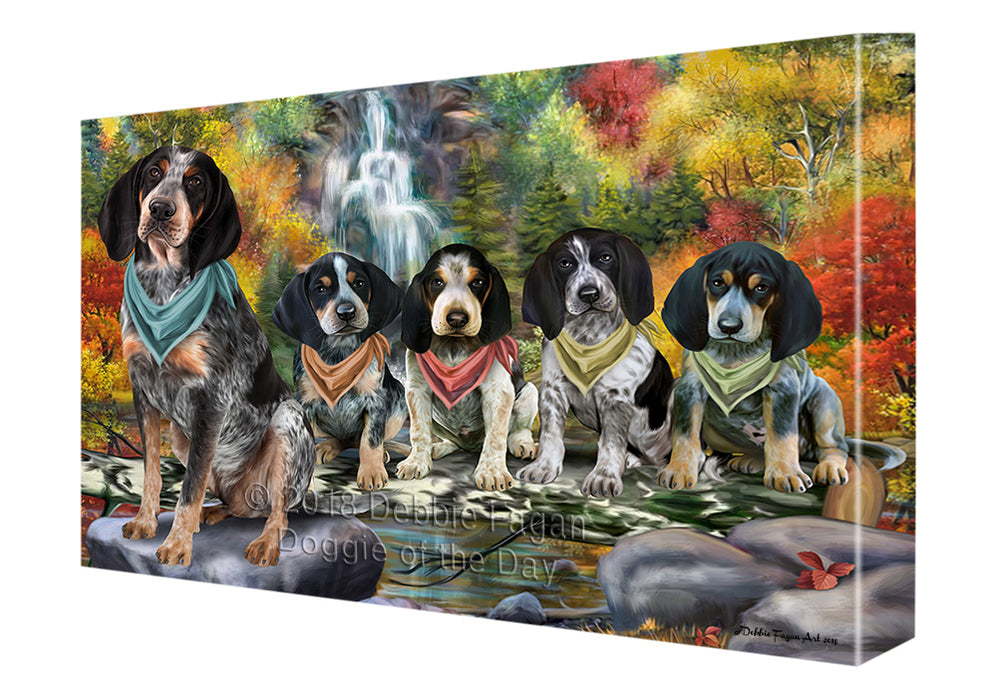 Scenic Waterfall Bluetick Coonhounds Dog Canvas Print Wall Art Décor CVS83789