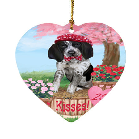 Rosie 25 Cent Kisses Bluetick Coonhound Dog Heart Christmas Ornament HPOR56294