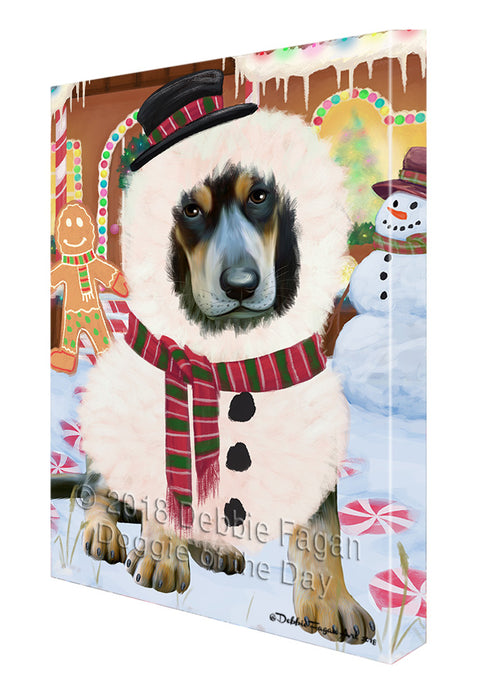 Christmas Gingerbread House Candyfest Bluetick Coonhound Dog Canvas Print Wall Art Décor CVS128015