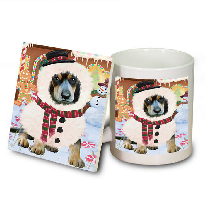 Christmas Gingerbread House Candyfest Bluetick Coonhound Dog Mug and Coaster Set MUC56191