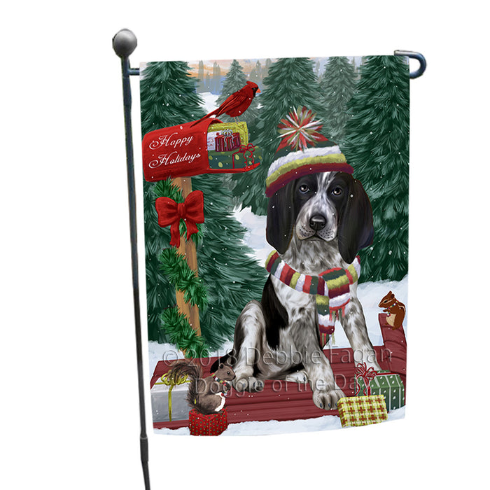 Merry Christmas Woodland Sled Bluetick Coonhound Dog Garden Flag GFLG55152