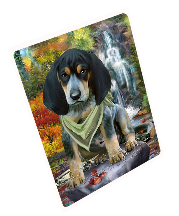 Scenic Waterfall Bluetick Coonhound Dog Large Refrigerator / Dishwasher Magnet RMAG71520