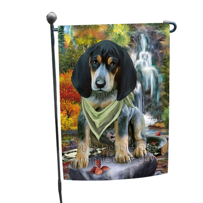 Scenic Waterfall Bluetick Coonhound Dog Garden Flag GFLG51834