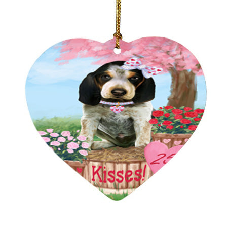Rosie 25 Cent Kisses Bluetick Coonhound Dog Heart Christmas Ornament HPOR56295
